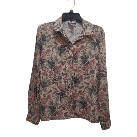 Pendleton Vintage Floral Button-Up Collared Dress Shirt Blouse Size 6 - Picture 1 of 9